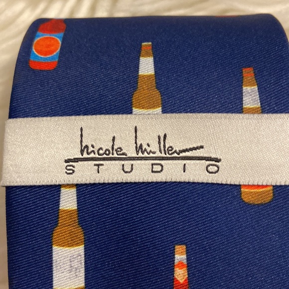 Nicole Millet Hand Made Man Tie navy blue color brand new see all photos - Picture 4 of 12